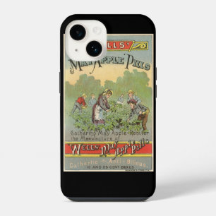 Vintage Product Label Art, Wells May Apple Pills iPhone Case