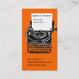 Vintage Professional Artistic Typewriter Writer Business Card