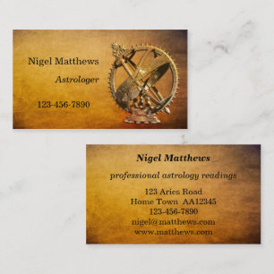Vintage Professional Astrologer Business Card