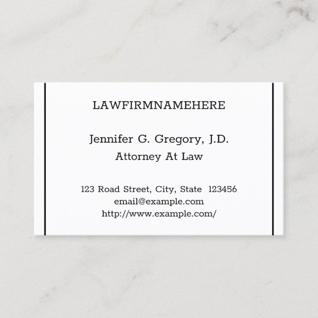 Vintage, Professional Lawyer Business Card (Front)