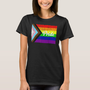 Vintage Progress Flag Gay Pride Rainbow Word 4 T-Shirt