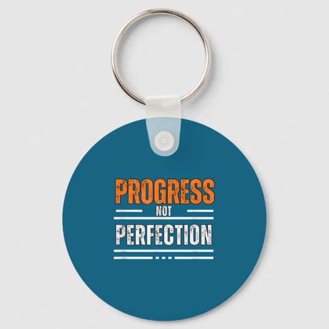Vintage Progress Not Perfection Motivational Phras Key Ring (Front)