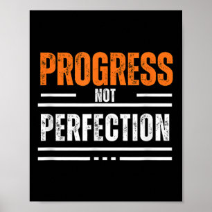 Vintage Progress Not Perfection Motivational Phras Poster