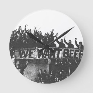 Vintage Prohibition Beer black and white 1920 Round Clock