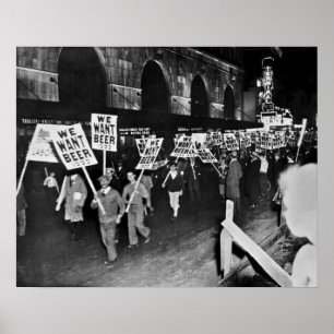 Vintage Prohibition Beer, We Want Beer, Beer art Poster