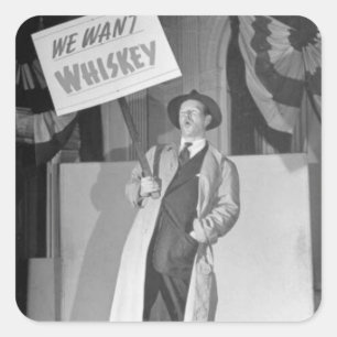 Vintage Prohibition Beer, We Want Beer Prohibition Square Sticker