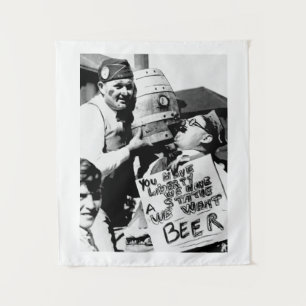 Vintage Prohibition Beer, We Want Beer Prohibition Tapestry