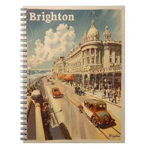 Vintage Promenade in Sunny Brighton Notebook