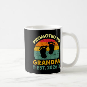 Vintage promoted to grandpa 2026 first time grandp coffee mug