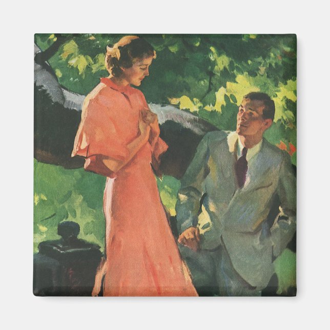 Vintage Proposal; Will You Marry Me? Magnet (Front)