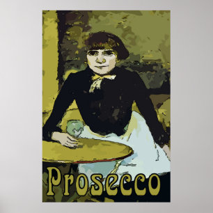 Vintage Prosecco Woman, Poster