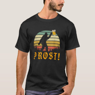 Vintage PROST Bigfoot Yeti Drinking Beer German T-Shirt