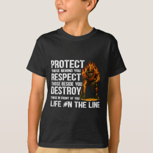 Vintage Protect Respect Destroy Offensive Lineman T-Shirt