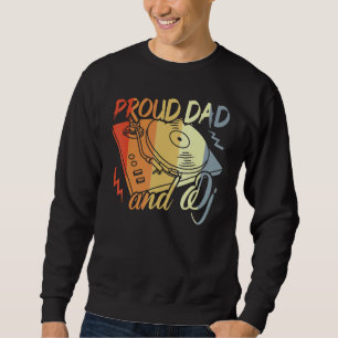 Vintage Proud Dad And Dj Father's Day Disc Jockey Sweatshirt