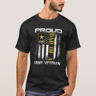 Vintage Proud Dad Of A Army Veteran With American T-Shirt