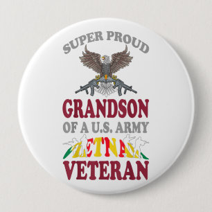 Vintage Proud Grandson Of A U.S. Army Vietnam Gift 10 Cm Round Badge