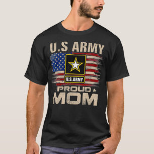 Vintage Proud Mum With American Flag T-Shirt