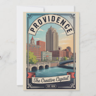 Vintage Providence Rhode Island Retro Travel Holiday Card