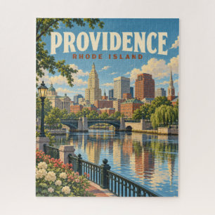 Vintage Providence Rhode Island Riverfront Jigsaw Puzzle