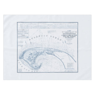 Vintage Provincetown Cape Cod Map Tablecloth