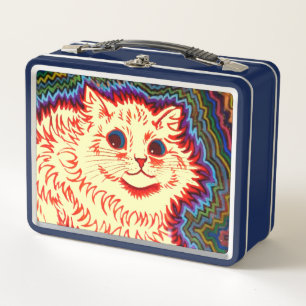 Vintage Psychedelic Cat by Louis Wain Metal Lunch Box
