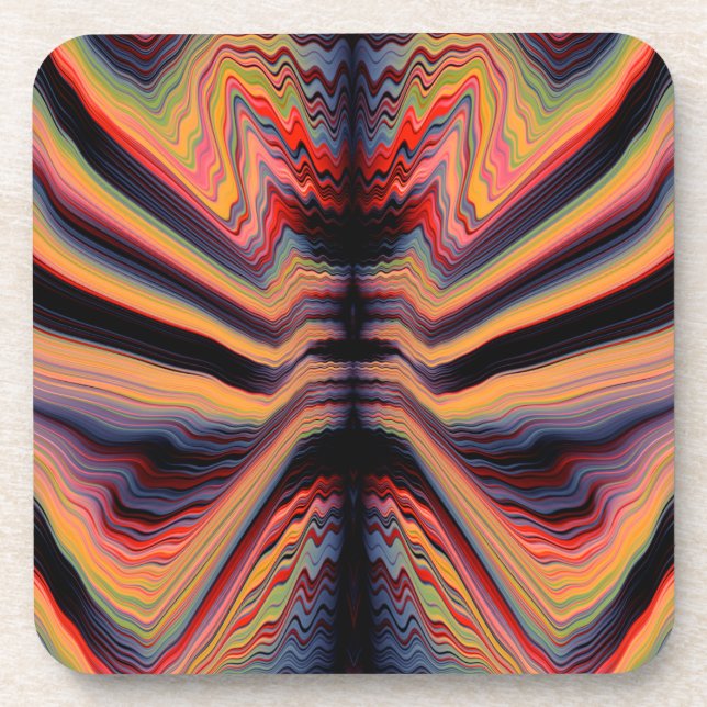 Vintage psychedelic pattern coaster (Front)