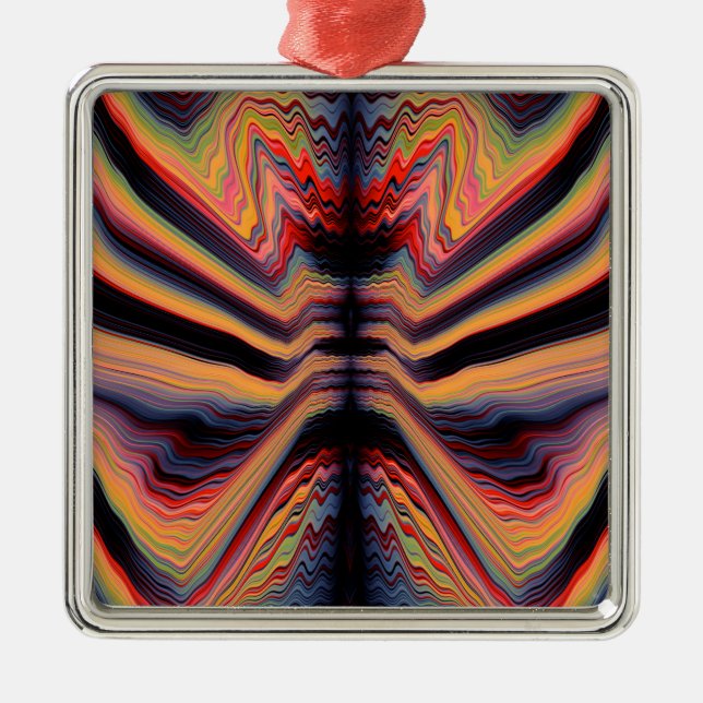 Vintage psychedelic pattern metal ornament (Front)