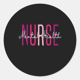 Vintage Psychiatric Mental Health Nurse Psych Nurs Classic Round Sticker