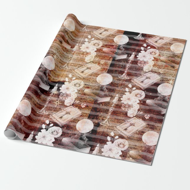 Vintage Psychic Reading Wrapping Paper (Unrolled)