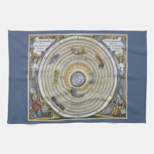 Vintage Ptolemaic Planisphere by Andreas Cellarius Tea Towel