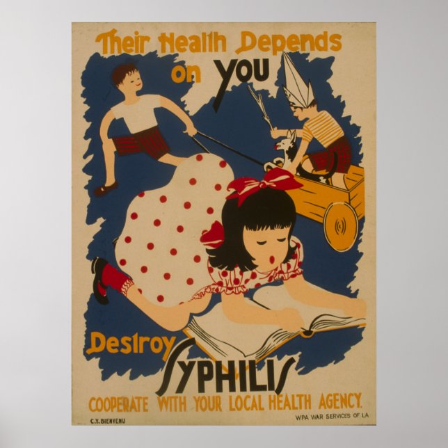 Vintage Public WPA Health Poster (Front)