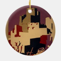 Vintage Pueblo WPA National Parks Travel Poster