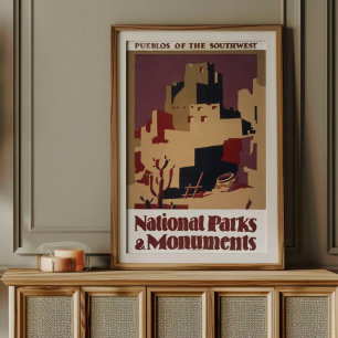 Vintage Pueblos of the Southwest National Park Poster