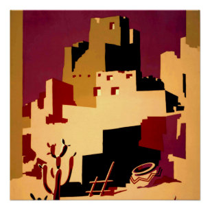 Vintage Pueblos of the Southwest WPA Poster Art