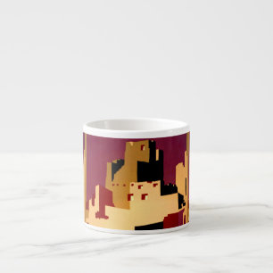 Vintage Pueblos of the Southwest WPA Poster Art Espresso Cup