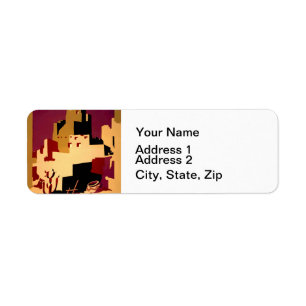 Vintage Pueblos of the Southwest WPA Poster Art Return Address Label