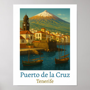 Vintage Puerto de la Cruz Tenerife Travel  Poster