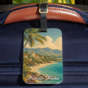 Vintage Puerto Plata Dominican Republic Tropical Luggage Tag