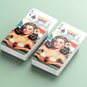 Vintage Puerto Rican Girl Playing Cards