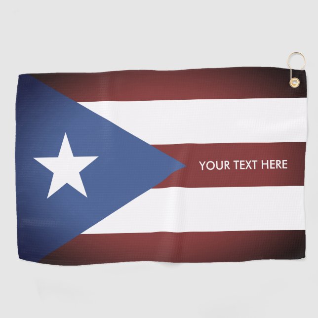 Vintage Puerto Rico flag custom golf towel gift (Horizontal)