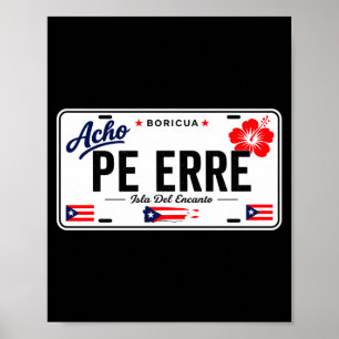Vintage puerto rico funny summer vacation boricua poster