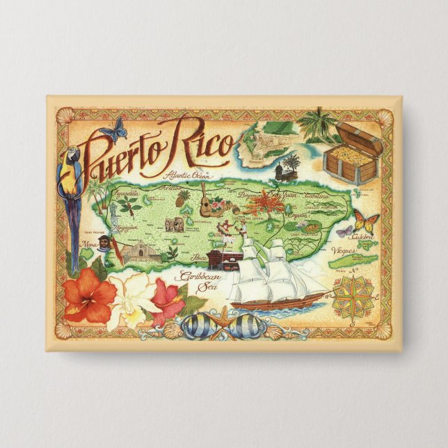 Vintage Puerto Rico Magnet (Front)