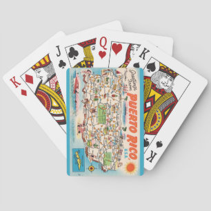 Vintage Puerto Rico Map Playing Cards