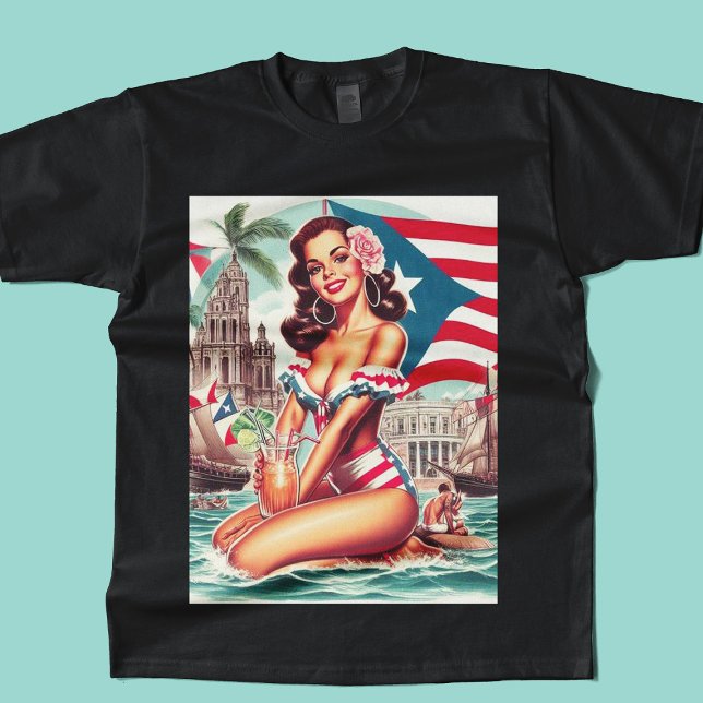 Vintage Puerto Rico Pin-Up T-Shirt (Creator Uploaded)