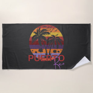 Vintage Puerto Rico Summer Beach Towel