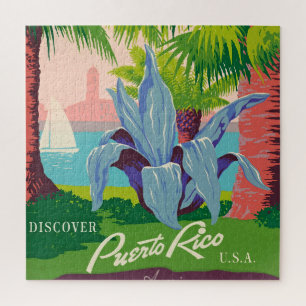 Vintage Puerto Rico Travel Art Ilustration Jigsaw Puzzle