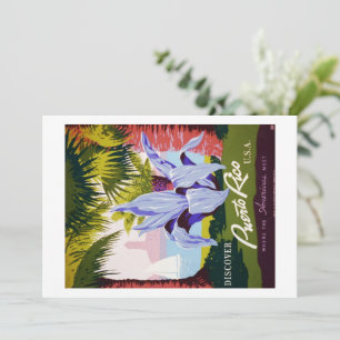 Vintage Puerto Rico Travel Tropical Customise Invitation