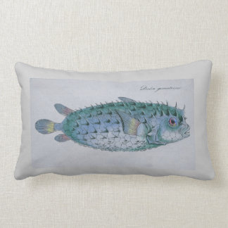 vintage puffer fish pillow