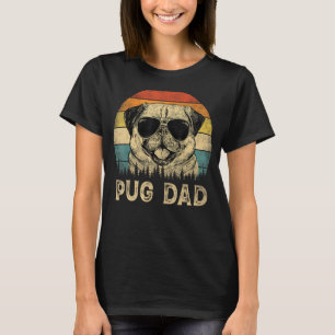 Vintage Pug Dad Dog Lovers Father's Day Tee