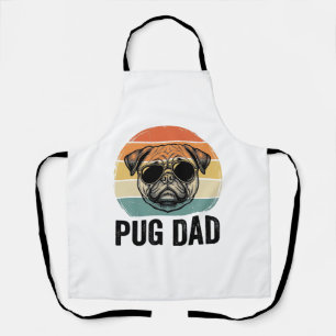Vintage Pug Dad Engraving Dog Lover Design_1 Apron